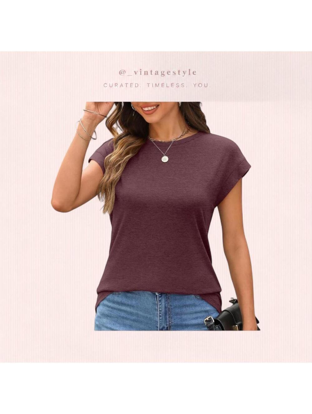 Women's Burgundy and Purple Tshirt